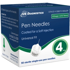 Insulin Pen Needles 32G 5/32” (4mm), 50/box