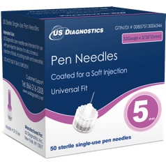 Insulin Pen Needles 32G 3/16” (5mm), 50/box