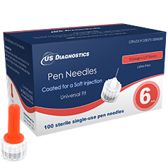 Insulin Pen Needles 31G 1/4" (6mm), 100/box