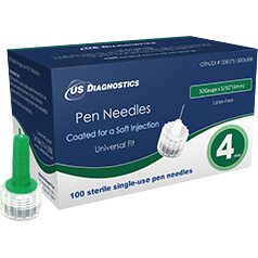 Insulin Pen Needles 32G 5/32" (4mm), 100/box