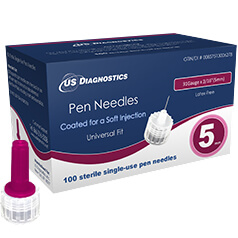 Insulin Pen Needles 31G 3/16" (5mm), 100/box